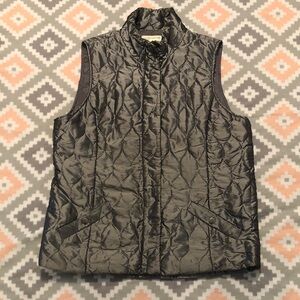 Jones New York Sport Womens Dark Gray Quilted Vest Size XL